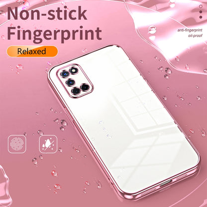 For OPPO A52 / A72 / A92 Transparent Plating Fine Hole Phone Case(Pink) - OPPO Cases by PMC Jewellery | Online Shopping South Africa | PMC Jewellery | Buy Now Pay Later Mobicred