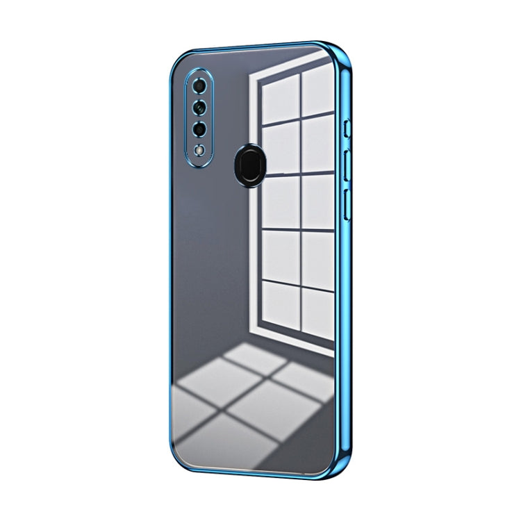 For OPPO A8 / A31 2020 Transparent Plating Fine Hole Phone Case(Blue) - free shipping - PMC TechLife - Order now!