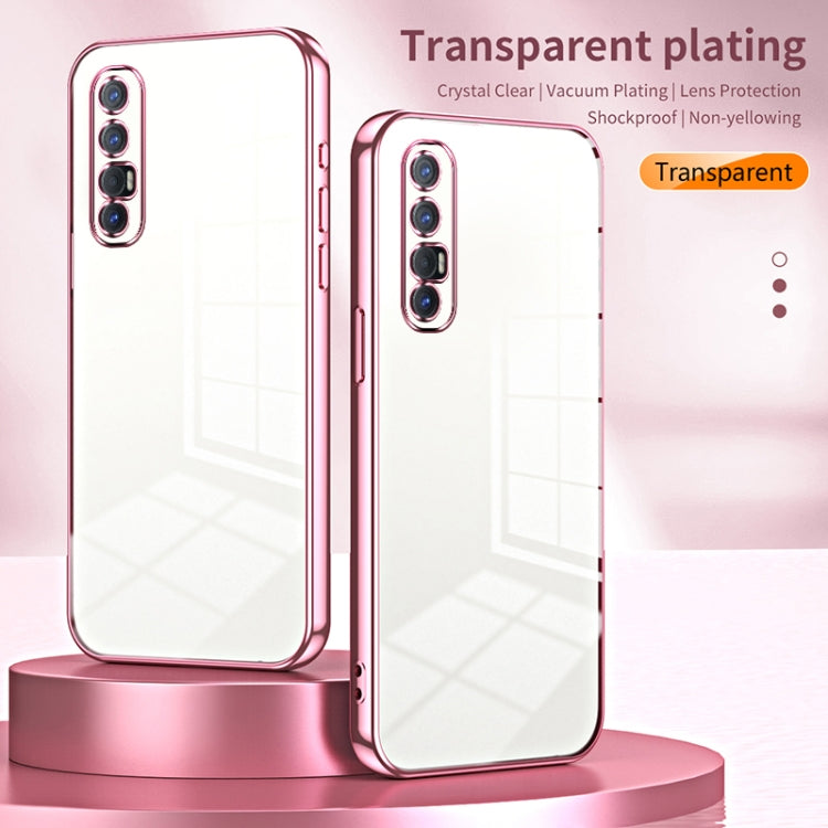 For OPPO Reno3 Pro Transparent Plating Fine Hole Phone Case(Gold) - OPPO Cases by PMC TechLife | Online Shopping South Africa | PMC TechLife | Buy Now Pay Later Mobicred