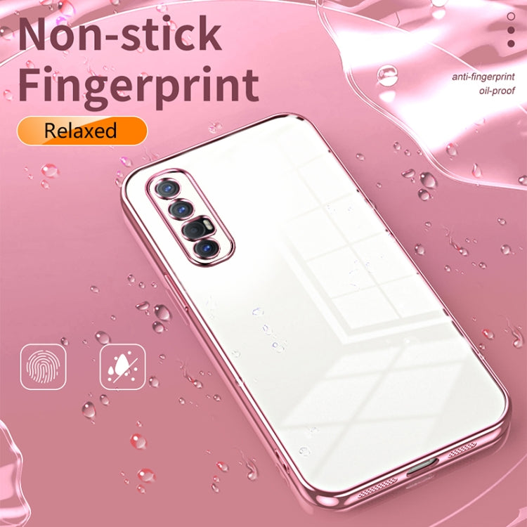 For OPPO Reno3 Pro Transparent Plating Fine Hole Phone Case(Silver) - OPPO Cases by PMC TechLife | Online Shopping South Africa | PMC TechLife | Buy Now Pay Later Mobicred
