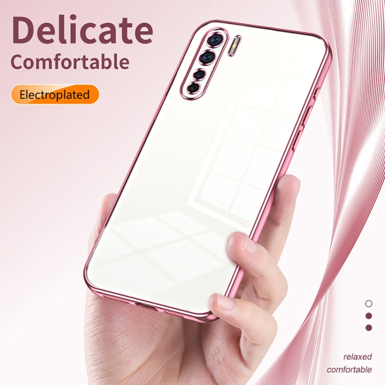 For OPPO A91 Transparent Plating Fine Hole Phone Case(Black) - free shipping - PMC TechLife - Order now!