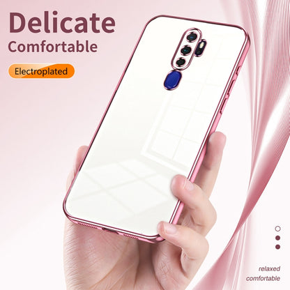 For OPPO A11x / A9 2020 Transparent Plating Fine Hole Phone Case(Pink) - OPPO Cases by PMC Jewellery | Online Shopping South Africa | PMC Jewellery | Buy Now Pay Later Mobicred