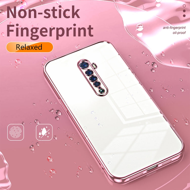 For OPPO Reno2 Transparent Plating Fine Hole Phone Case(Pink) - OPPO Cases by PMC TechLife | Online Shopping South Africa | PMC TechLife | Buy Now Pay Later Mobicred