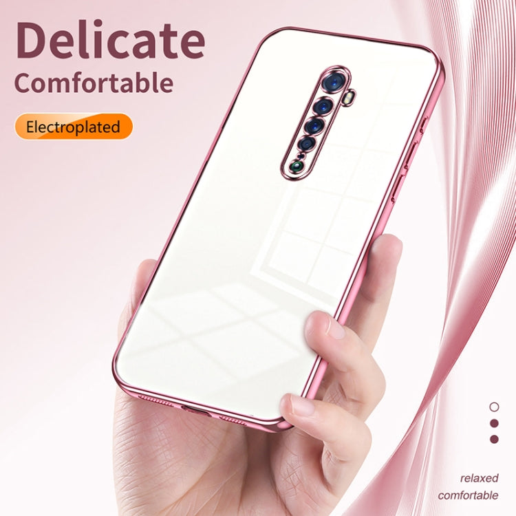 For OPPO Reno2 Transparent Plating Fine Hole Phone Case(Pink) - OPPO Cases by PMC TechLife | Online Shopping South Africa | PMC TechLife | Buy Now Pay Later Mobicred