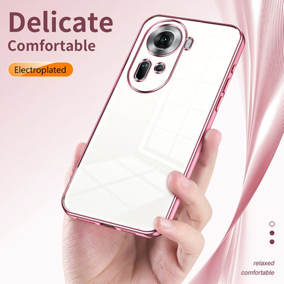 For OPPO Reno11 Global Transparent Plating Fine Hole Phone Case(Transparent) - Reno11 Cases by PMC Jewellery | Online Shopping South Africa | PMC Jewellery | Buy Now Pay Later Mobicred