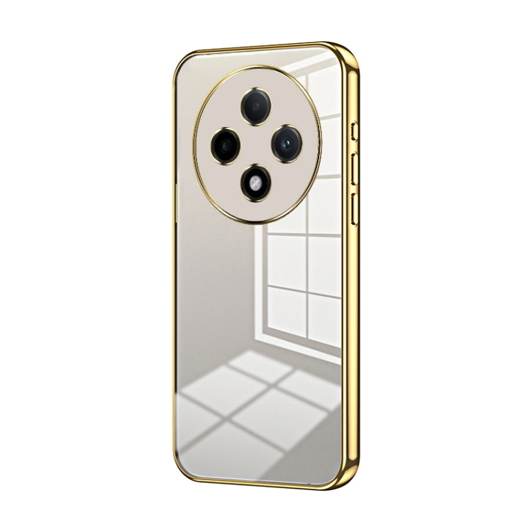 For OPPO A3 Pro Transparent Plating Fine Hole Phone Case(Gold) - OPPO Cases by PMC TechLife | Online Shopping South Africa | PMC TechLife | Buy Now Pay Later Mobicred