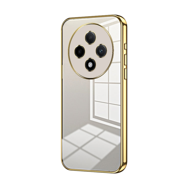 For OPPO A3 Pro Transparent Plating Fine Hole Phone Case(Gold) - OPPO Cases by PMC Jewellery | Online Shopping South Africa | PMC Jewellery | Buy Now Pay Later Mobicred