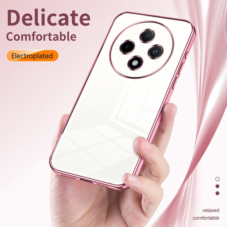 For OPPO A3 Pro Transparent Plating Fine Hole Phone Case(Black) - OPPO Cases by PMC TechLife | Online Shopping South Africa | PMC TechLife | Buy Now Pay Later Mobicred