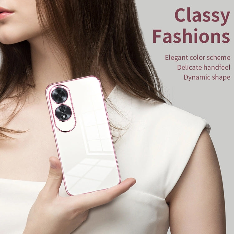 For OPPO A60 Transparent Plating Fine Hole Phone Case(Black) - free shipping - PMC TechLife - Order now!