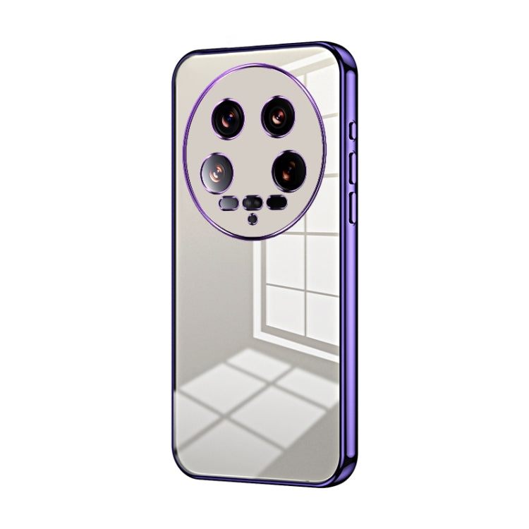 For Xiaomi 14 Ultra Transparent Plating Fine Hole Phone Case(Purple) - 14 Ultra Cases by PMC Jewellery | Online Shopping South Africa | PMC Jewellery | Buy Now Pay Later Mobicred