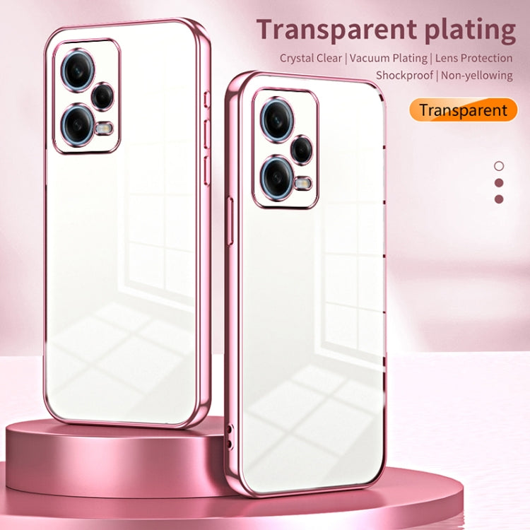 For Xiaomi Redmi Note 12 Pro 5G Transparent Plating Fine Hole Phone Case(Purple) - Xiaomi Cases by PMC TechLife | Online Shopping South Africa | PMC TechLife | Buy Now Pay Later Mobicred