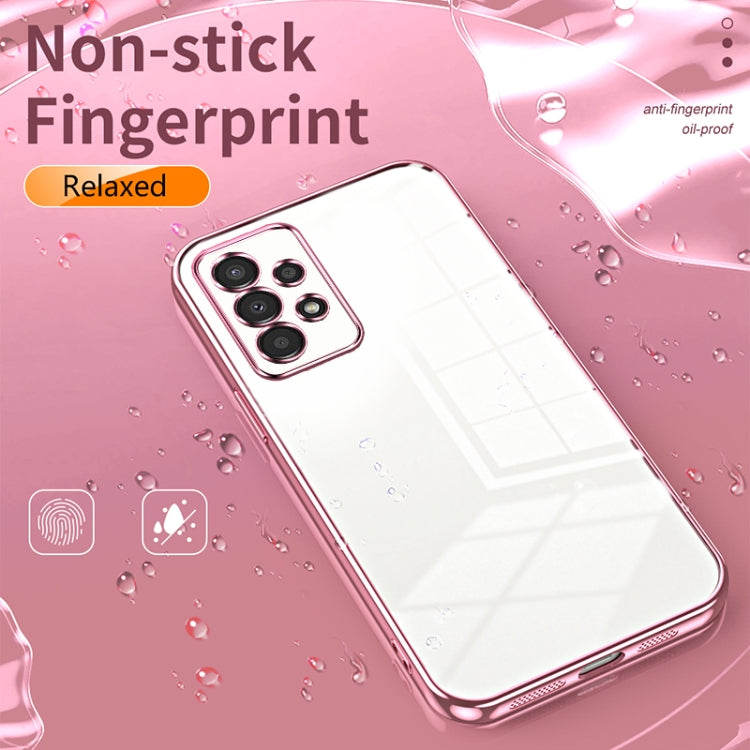 For Samsung Galaxy A13 4G Transparent Plating Fine Hole Phone Case(Pink) - Galaxy Phone Cases by PMC Jewellery | Online Shopping South Africa | PMC Jewellery