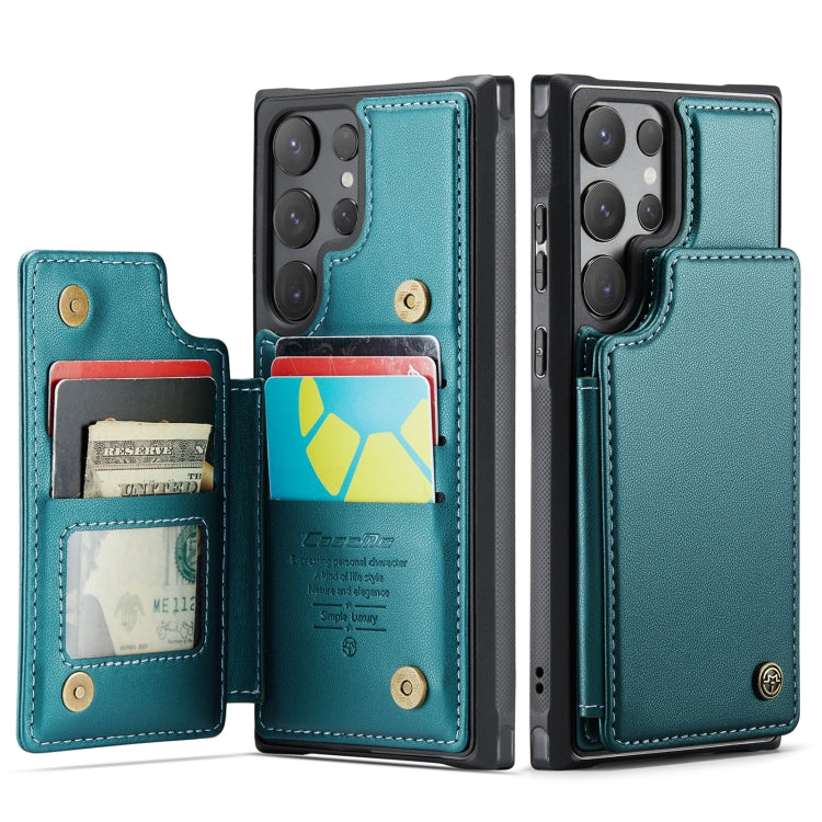 For Samsung Galaxy S24 Ultra 5G CaseMe C22 PC+TPU Business Style RFID Anti-theft Leather Phone Case(Blue Green) - Galaxy S24 Ultra 5G Cases by CaseMe | Online Shopping South Africa | PMC Jewellery | Buy Now Pay Later Mobicred