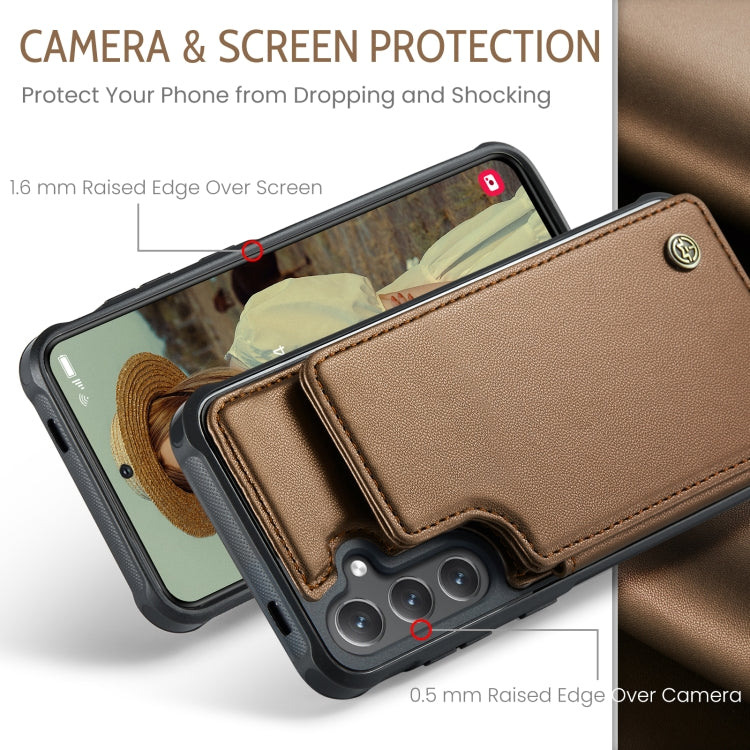 For Samsung Galaxy S24+ 5G CaseMe C22 PC+TPU Business Style RFID Anti-theft Leather Phone Case(Brown) - Galaxy S24+ 5G Cases by CaseMe | Online Shopping South Africa | PMC Jewellery | Buy Now Pay Later Mobicred