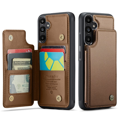 For Samsung Galaxy A55 5G CaseMe C22 PC+TPU Business Style RFID Anti-theft Leather Phone Case(Brown) - Galaxy Phone Cases by CaseMe | Online Shopping South Africa | PMC Jewellery | Buy Now Pay Later Mobicred