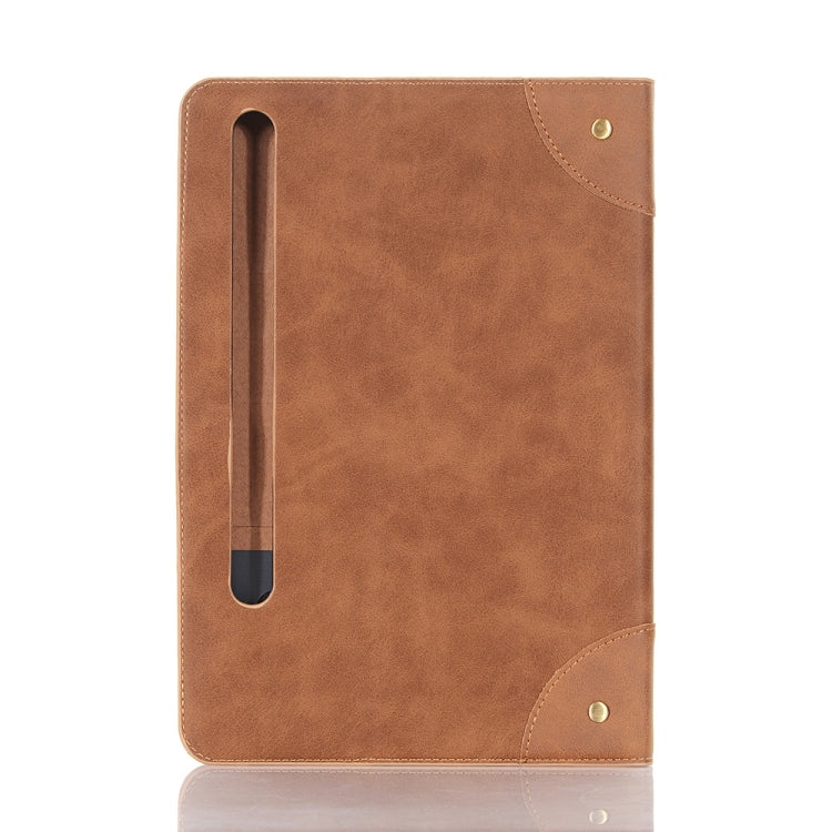 For Samsung Galaxy Tab S9 FE Retro Book Leather Tablet Case(Light Brown) - Galaxy Tab S9 FE by PMC Jewellery | Online Shopping South Africa | PMC Jewellery | Buy Now Pay Later Mobicred