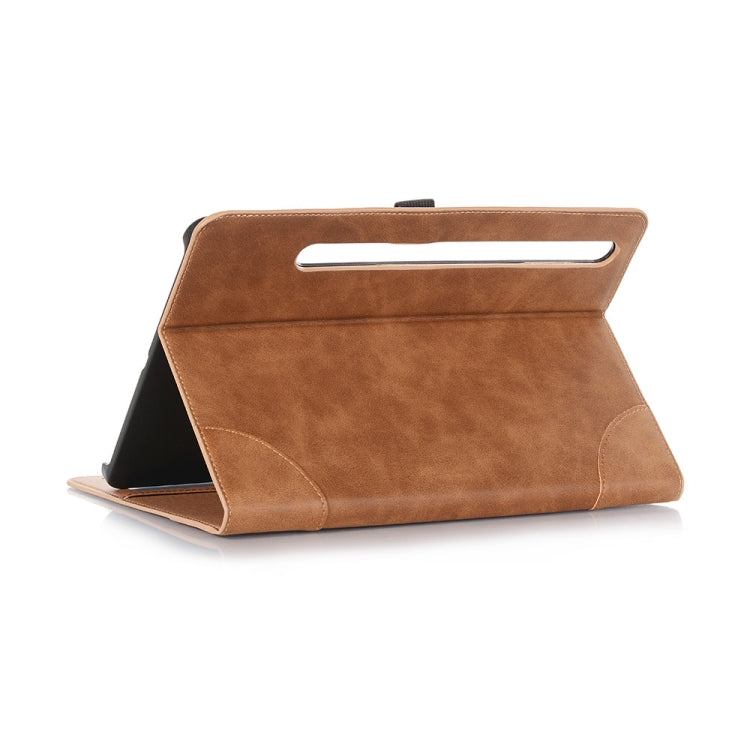 For Samsung Galaxy Tab S9 Retro Book Leather Tablet Case(Light Brown) - Galaxy Tab S9 Cases by PMC Jewellery | Online Shopping South Africa | PMC Jewellery | Buy Now Pay Later Mobicred