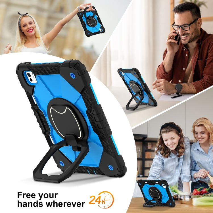 For iPad Pro 11 2024 Contrast Color Robot Silicone Hybrid PC Tablet Case(Black Blue) - iPad Pro 11 2024 Cases by PMC TechLife | Online Shopping South Africa | PMC TechLife | Buy Now Pay Later Mobicred