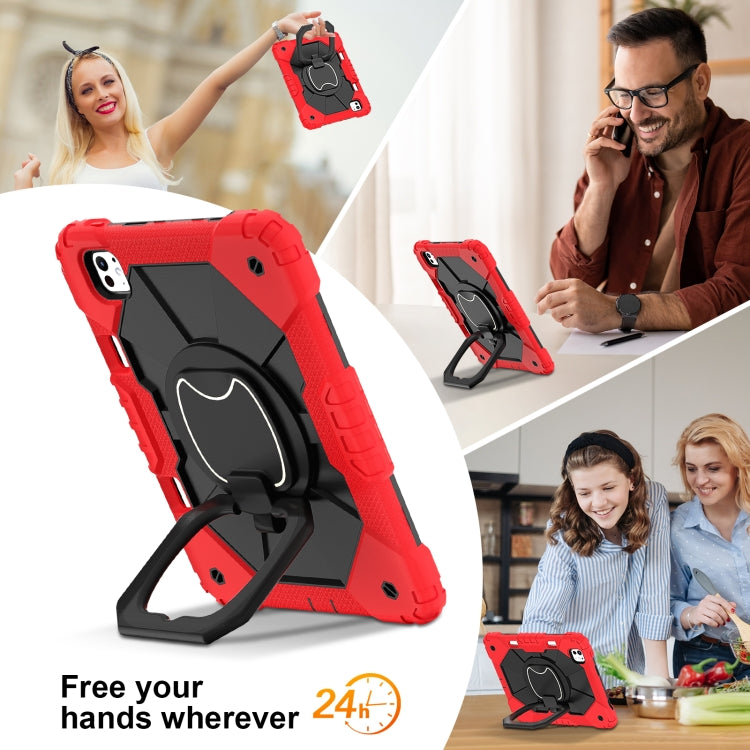 For iPad Pro 11 2024 Contrast Color Robot Silicone Hybrid PC Tablet Case(Red Black) - iPad Pro 11 2024 Cases by PMC TechLife | Online Shopping South Africa | PMC TechLife | Buy Now Pay Later Mobicred