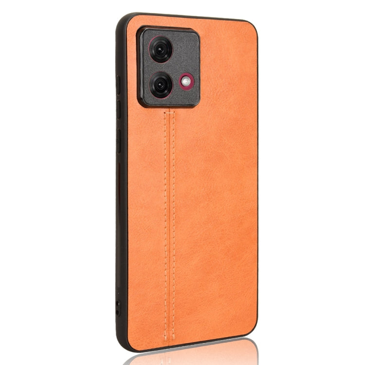 For Motorola Moto G84 5G Cow Pattern Sewing Back Cover Phone Case(Orange) - Motorola Cases by PMC TechLife | Online Shopping South Africa | PMC TechLife
