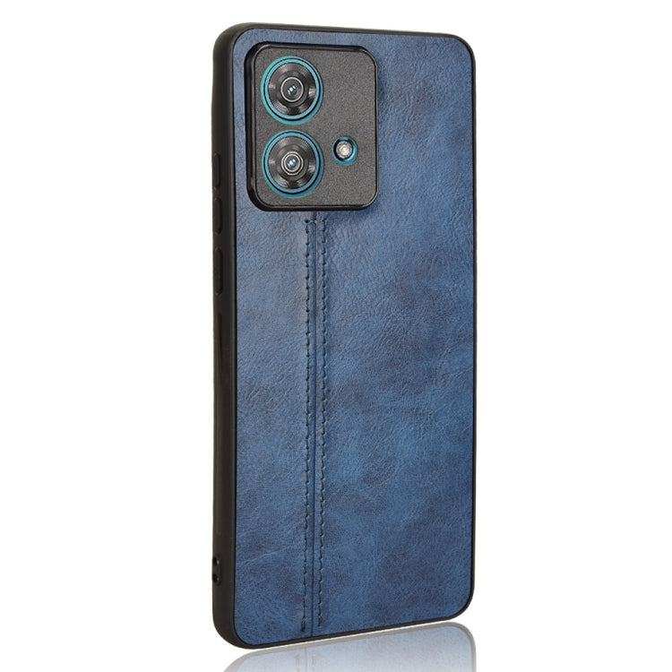 For Motorola Edge 40 Neo 5G Cow Pattern Sewing Back Cover Phone Case(Blue) - Motorola Cases by PMC TechLife | Online Shopping South Africa | PMC TechLife