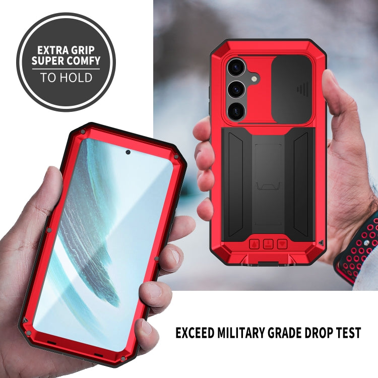 For Samsung Galaxy S24+ 5G R-JUST Sliding Camera Life Waterproof Holder Phone Case(Red) - Galaxy S24+ 5G Cases by R-JUST | Online Shopping South Africa | PMC Jewellery