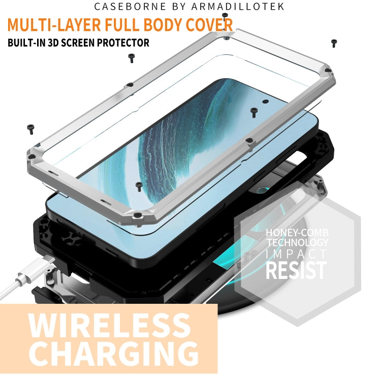 For Samsung Galaxy S24+ 5G R-JUST Sliding Camera Life Waterproof Holder Phone Case(Silver) - Galaxy S24+ 5G Cases by R-JUST | Online Shopping South Africa | PMC Jewellery