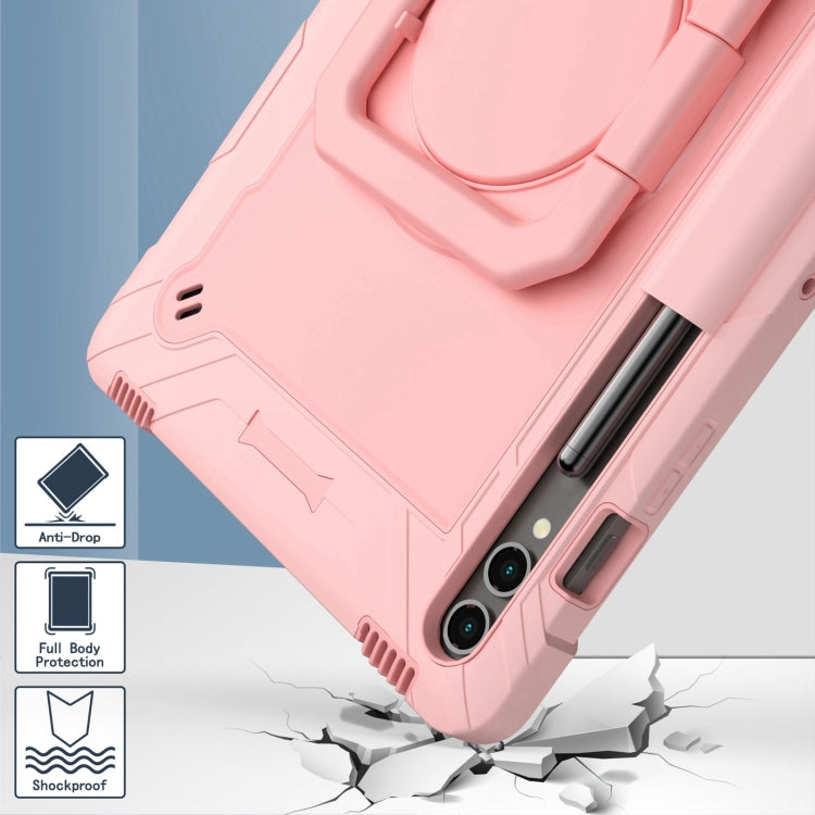 For Samsung Galaxy Tab S9 FE+ / S9+ Handle Robot Silicone Hybrid PC Tablet Case(Rose Gold) - Galaxy Tab S9+ Cases by PMC Jewellery | Online Shopping South Africa | PMC Jewellery | Buy Now Pay Later Mobicred