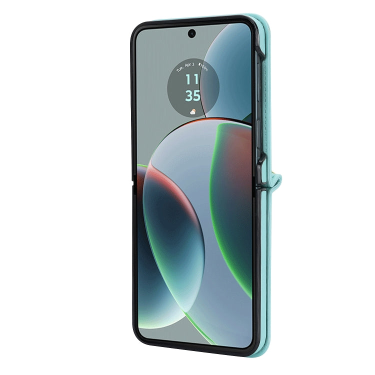 For Motorola Razr 40 Rhombic Texture Phone Case with Long & Short Lanyard(Green) - Motorola Cases by PMC TechLife | Online Shopping South Africa | PMC TechLife | Buy Now Pay Later Mobicred