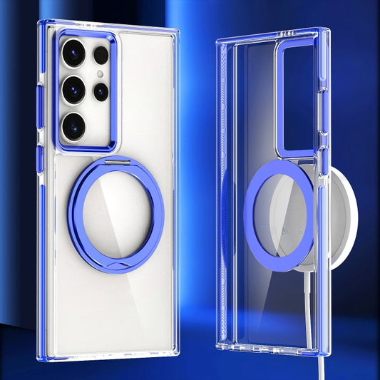 For Samsung Galaxy S24 Ultra 5G Magnetic 360 Degree Rotating Holder Phone Case(Blue) - Galaxy S24 Ultra 5G Cases by PMC Jewellery | Online Shopping South Africa | PMC Jewellery | Buy Now Pay Later Mobicred