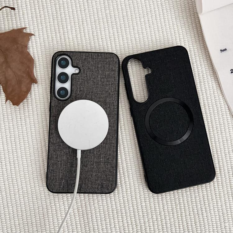 For Samsung Galaxy S25+ 5G Magsafe Magnetic Ring Cloth Texture Phone Case(Green) - free shipping - PMC TechLife - Order now!