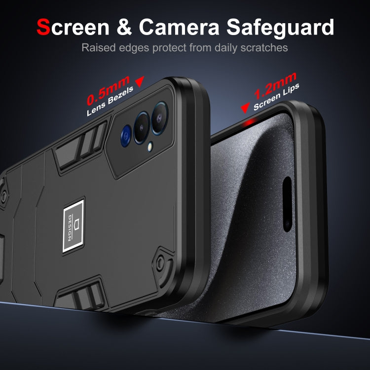 For Tecno Pova 4 Pro 2 in 1 Shockproof Phone Case(Black) - Tecno Cases by PMC TechLife | Online Shopping South Africa | PMC TechLife | Buy Now Pay Later Mobicred