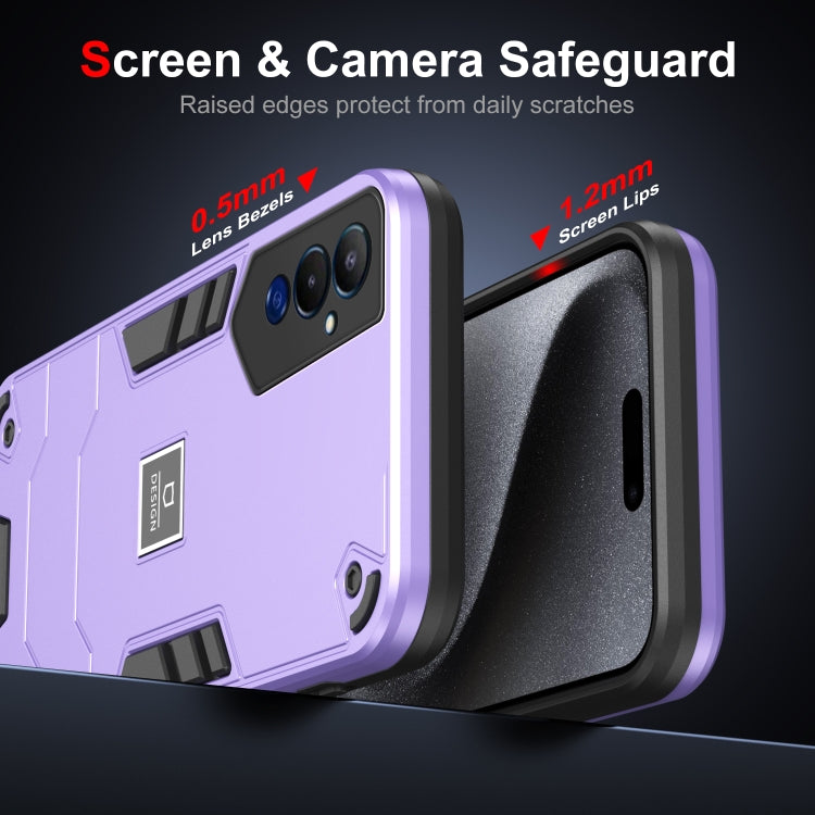 For Tecno Pova 4 Pro 2 in 1 Shockproof Phone Case(Purple) - Tecno Cases by PMC TechLife | Online Shopping South Africa | PMC TechLife | Buy Now Pay Later Mobicred
