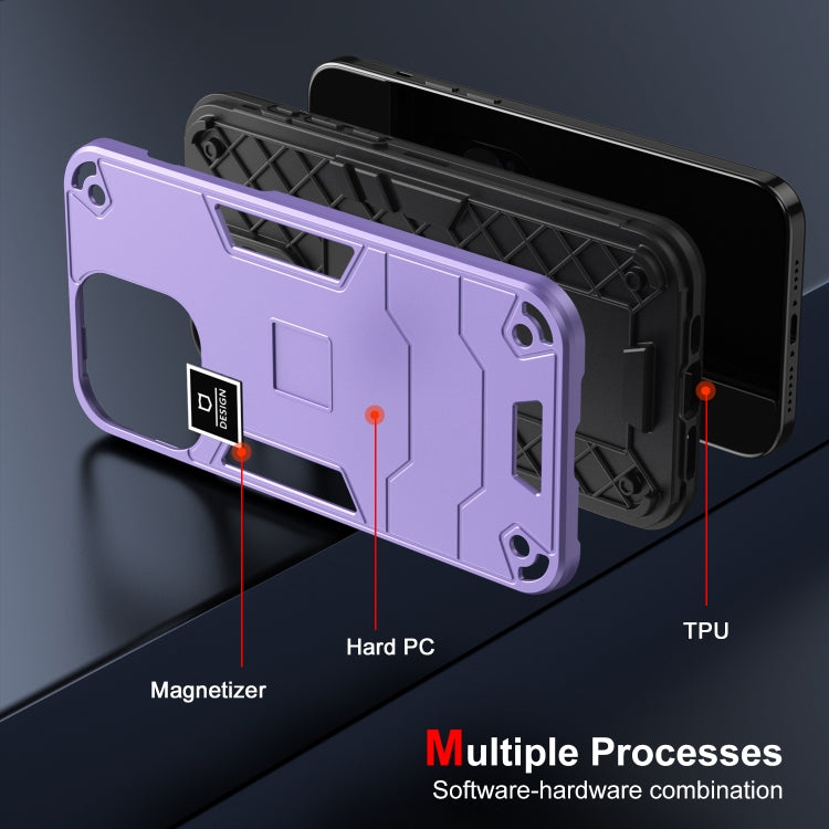For Tecno Pova 4 Pro 2 in 1 Shockproof Phone Case(Purple) - Tecno Cases by PMC TechLife | Online Shopping South Africa | PMC TechLife | Buy Now Pay Later Mobicred