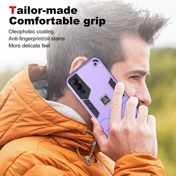 For Tecno Pova 4 Pro 2 in 1 Shockproof Phone Case(Purple) - Tecno Cases by PMC TechLife | Online Shopping South Africa | PMC TechLife | Buy Now Pay Later Mobicred