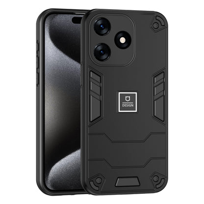 For Tecno Spark 10 2 in 1 Shockproof Phone Case(Black) - Tecno Cases by PMC Jewellery | Online Shopping South Africa | PMC Jewellery | Buy Now Pay Later Mobicred