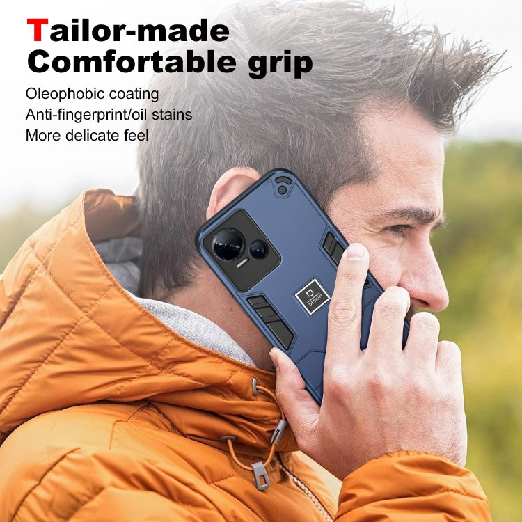 For Tecno Spark 10 5G 2 in 1 Shockproof Phone Case(Blue) - Tecno Cases by PMC Jewellery | Online Shopping South Africa | PMC Jewellery | Buy Now Pay Later Mobicred