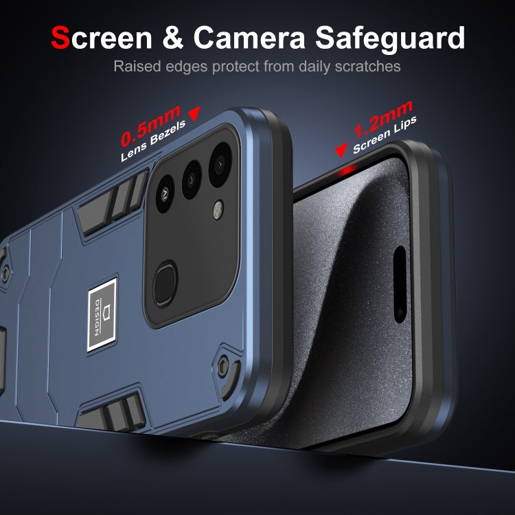 For Tecno Spark Go 2022 2 in 1 Shockproof Phone Case(Blue) - Tecno Cases by PMC TechLife | Online Shopping South Africa | PMC TechLife | Buy Now Pay Later Mobicred