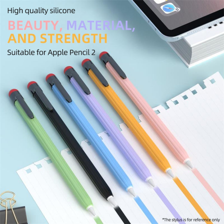 For Apple Pencil 2 Pen Clip Ultra Thin Series Stylus Pen Protective Case(Black) - Pencil Accessories by PMC Jewellery | Online Shopping South Africa | PMC Jewellery | Buy Now Pay Later Mobicred