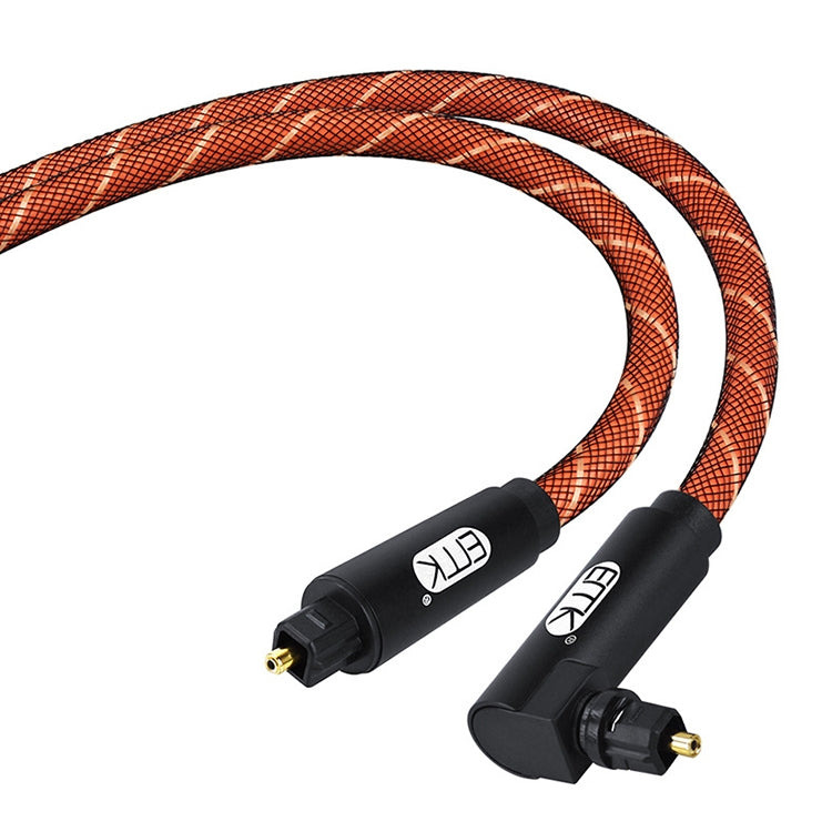 EMK 90 Degree Swivel Adjustable Right Angled 360 Degrees Rotatable Plug Nylon Woven Mesh Optical Audio Cable, Cable Length:2m(Orange) - Audio Optical Cables by EMK | Online Shopping South Africa | PMC TechLife | Buy Now Pay Later Mobicred