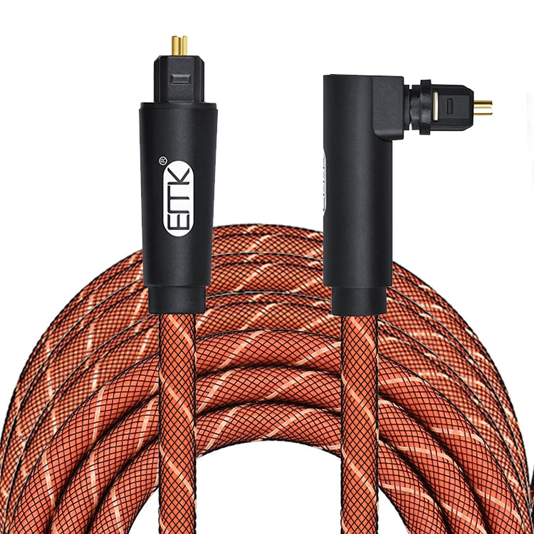 EMK 90 Degree Swivel Adjustable Right Angled 360 Degrees Rotatable Plug Nylon Woven Mesh Optical Audio Cable, Cable Length:5m(Orange) - Audio Optical Cables by EMK | Online Shopping South Africa | PMC Jewellery | Buy Now Pay Later Mobicred