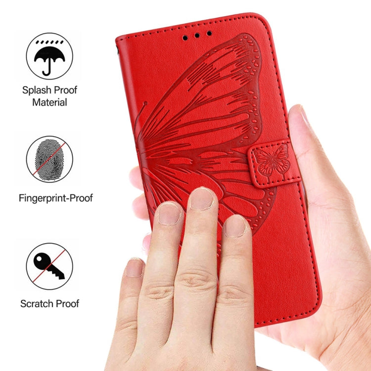 For Xiaomi Redmi K70 / K70 Pro Embossed Butterfly Leather Phone Case(Red) - K70 Cases by PMC Jewellery | Online Shopping South Africa | PMC Jewellery | Buy Now Pay Later Mobicred