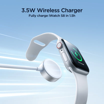 JOYROOM S-IW007 3 in 1 USB to Dual 8 Pin + Magnetic Watch Wireless Charging Data Cable, Length: 1.2m(White) - Multifunction Cable by JOYROOM | Online Shopping South Africa | PMC Jewellery | Buy Now Pay Later Mobicred