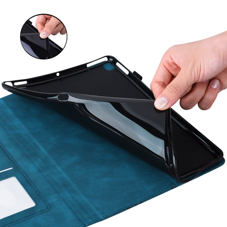 For iPad Pro 12.9 2022 / Air 13 2024 / 2025 Big Butterfly Embossed Leather Tablet Case(Blue) - iPad Pro 12.9 (2022/2021) Cases by PMC TechLife | Online Shopping South Africa | PMC TechLife | Buy Now Pay Later Mobicred