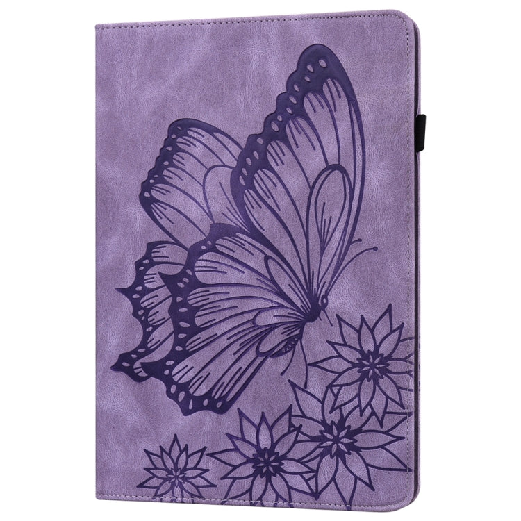 For iPad Pro 11 2024 Big Butterfly Embossed Leather Tablet Case(Purple) - iPad Pro 11 2024 Cases by PMC Jewellery | Online Shopping South Africa | PMC Jewellery | Buy Now Pay Later Mobicred