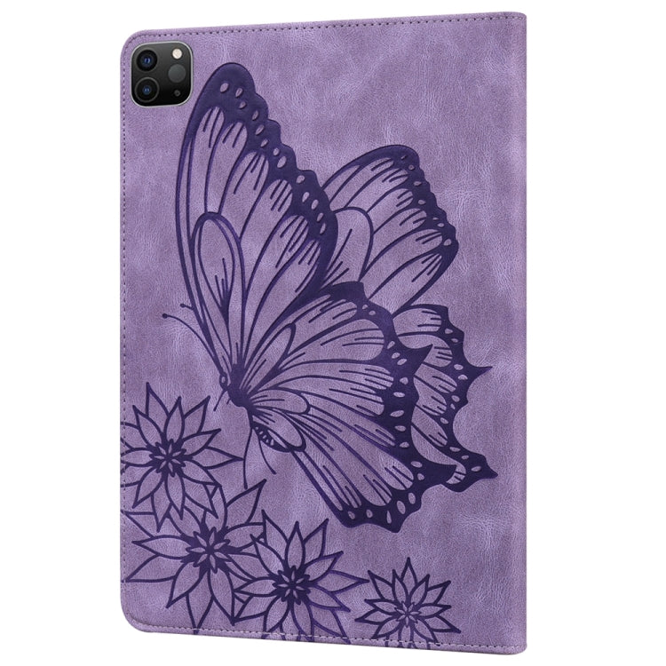 For iPad Pro 11 2024 Big Butterfly Embossed Leather Tablet Case(Purple) - iPad Pro 11 2024 Cases by PMC Jewellery | Online Shopping South Africa | PMC Jewellery | Buy Now Pay Later Mobicred