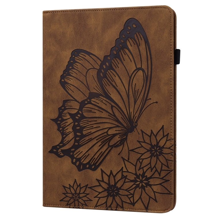 For iPad Pro 11 2024 Big Butterfly Embossed Leather Tablet Case(Brown) - iPad Pro 11 2024 Cases by PMC TechLife | Online Shopping South Africa | PMC TechLife | Buy Now Pay Later Mobicred