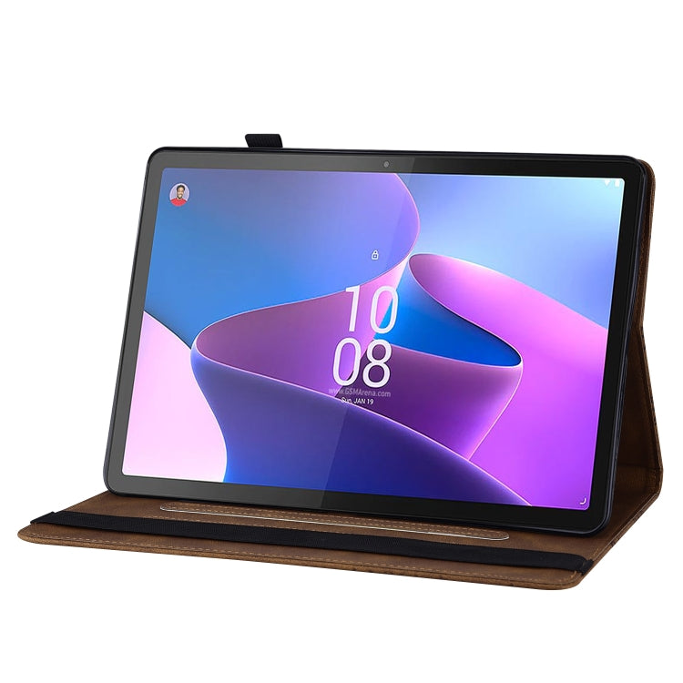For Lenovo Tab P12 / Xiaoxin Pad Pro 12.7 Big Butterfly Embossed Leather Tablet Case(Brown) - Lenovo by PMC TechLife | Online Shopping South Africa | PMC TechLife | Buy Now Pay Later Mobicred