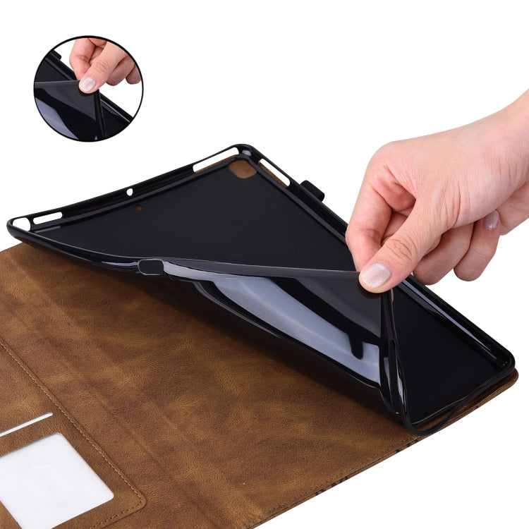 For Lenovo Tab P12 / Xiaoxin Pad Pro 12.7 Big Butterfly Embossed Leather Tablet Case(Brown) - Lenovo by PMC TechLife | Online Shopping South Africa | PMC TechLife | Buy Now Pay Later Mobicred
