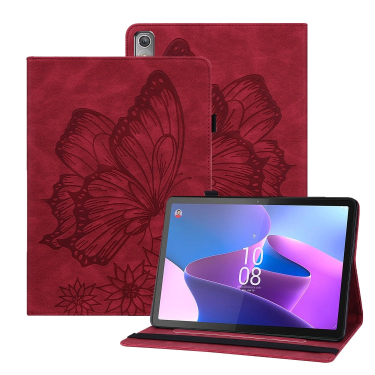 For Lenovo Tab P12 / Xiaoxin Pad Pro 12.7 Big Butterfly Embossed Leather Tablet Case(Red) - Lenovo by PMC TechLife | Online Shopping South Africa | PMC TechLife | Buy Now Pay Later Mobicred
